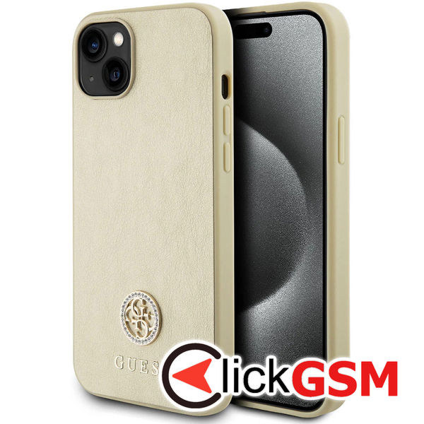 Guess - Strass Metal Logo (GUHCP15SPS4DGPD) - iPhone 15 - Gold