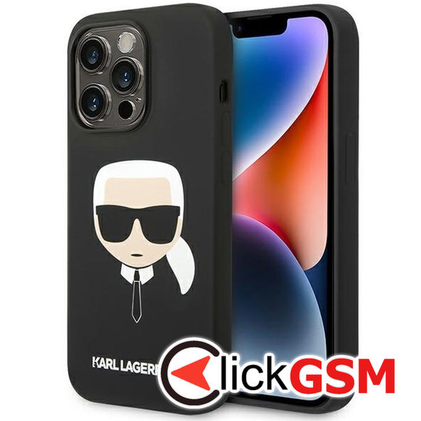 Karl Lagerfeld - Silicone (KLHCP14XSLKHBK) - iPhone 14 Pro Max - Karl`s Head