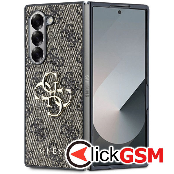 Guess - Leather 4G Metal Logo (GUHCZFD64GMGBR) - Samsung Galaxy Z Fold6 - Brown