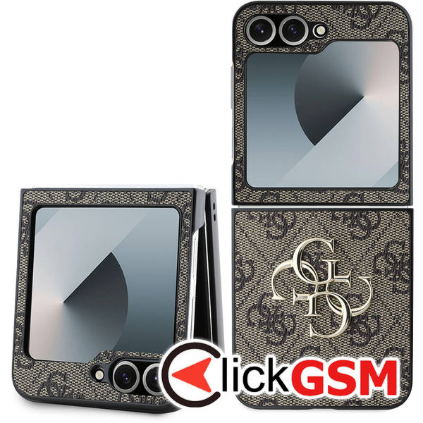 Guess - Leather 4G Metal Logo (GUHCZF64GMGBR) - Samsung Galaxy Z Flip6 - Brown