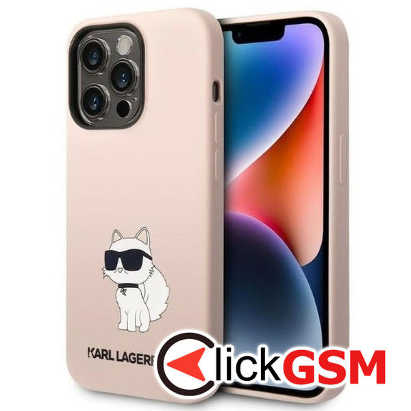 Karl Lagerfeld - Silicone (KLHCP14XSNCHBCP) - iPhone 14 Pro Max - Pink Choupette