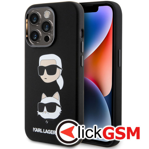 Karl Lagerfeld - Silicone (KLHCP15LSDHKCNK) - iPhone 15 Pro - Karl&Choupette Head