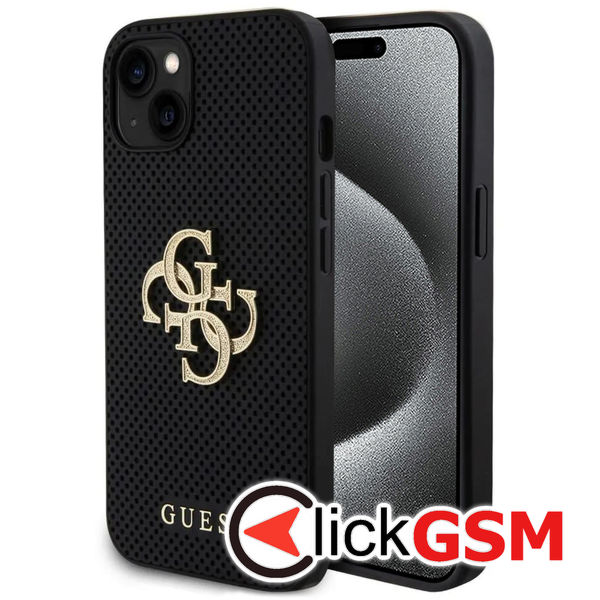 Guess - Leather Perforated 4G (GUHCP15SPSP4LGK) - iPhone 15 - Black