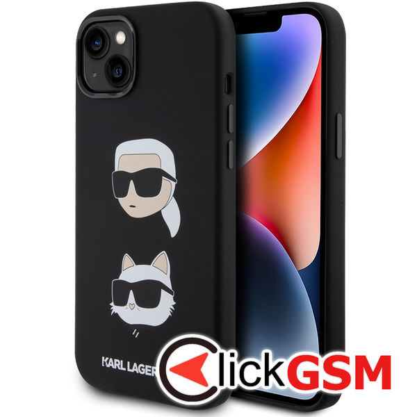 Karl Lagerfeld - Silicone (KLHCP15MSDHKCNK) - iPhone 15 Plus - Karl&Choupette Head