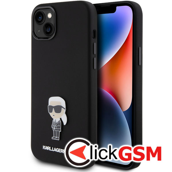 Karl Lagerfeld - Silicone (KLHCP15MSMHKNPK) - iPhone 15 Plus - Ikonik Metal Pin