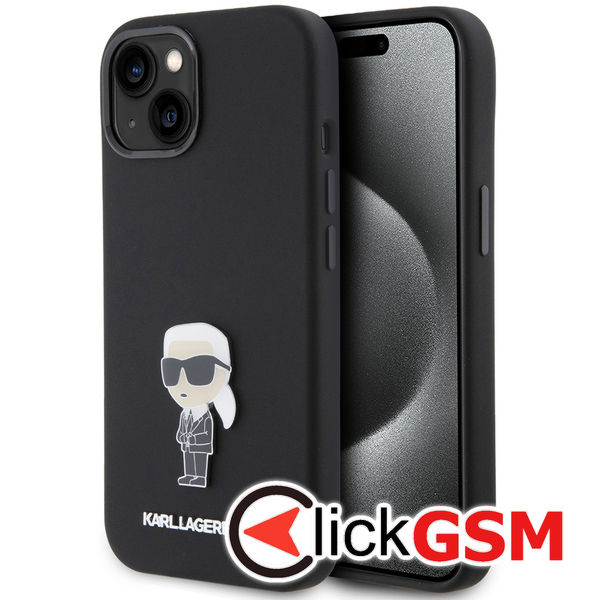 Karl Lagerfeld - Silicone (KLHCP15SSMHKNPK) - iPhone 15 - Ikonik Metal Pin