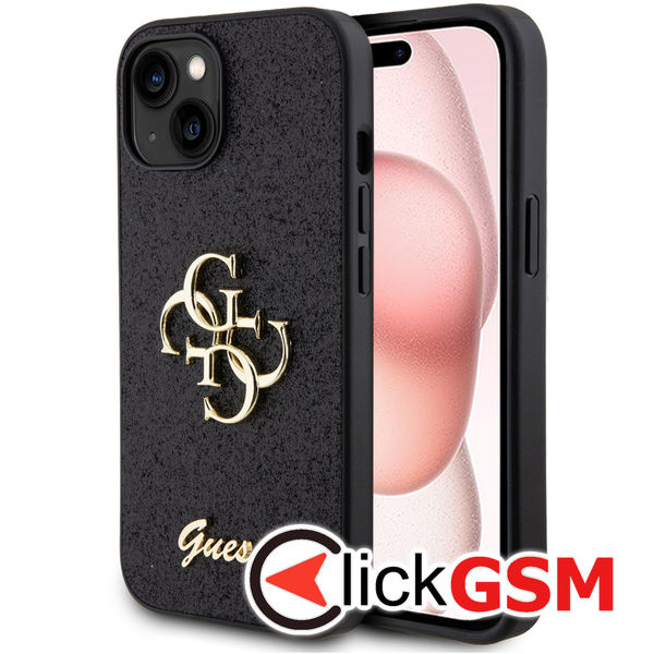 Guess - Glitter Script Big 4G (GUHCP15SHG4SGK) - iPhone 15 - Black