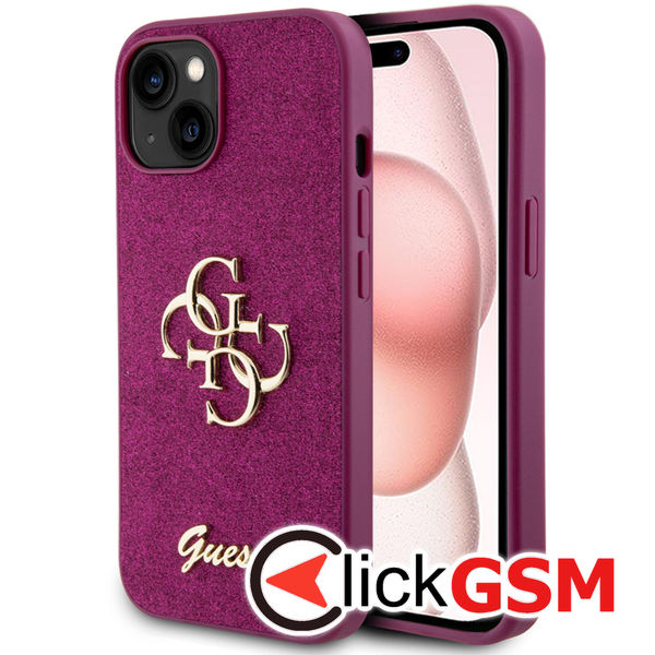 Guess - Glitter Script Big 4G (GUHCP15SHG4SGU) - iPhone 15 - Purple
