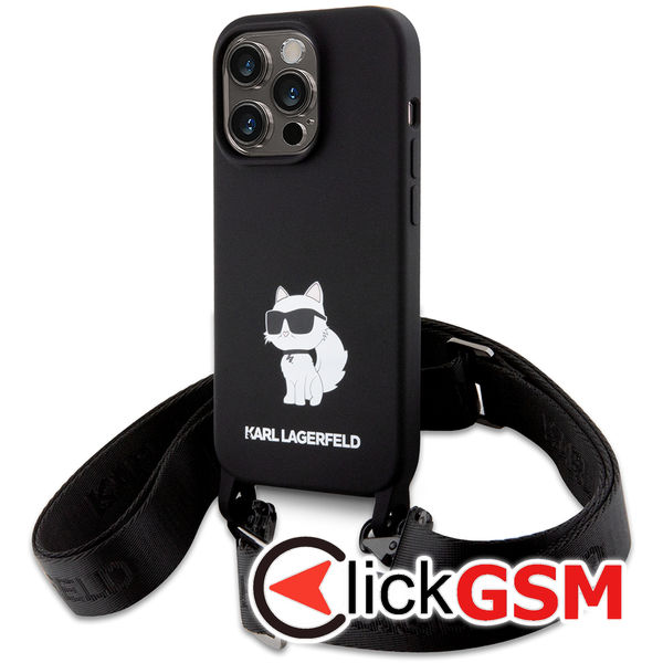 Karl Lagerfeld - Silicone Crossbody (KLHCP15XSCBSCNK) - iPhone 15 Pro Max - Choupette