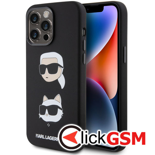 Karl Lagerfeld - Silicone (KLHCP15XSDHKCNK) - iPhone 15 Pro Max - Karl&Choupette Head