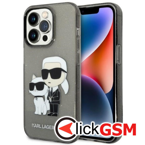 Karl Lagerfeld - Hardcase Glitter (KLHCP14LHNKCTGK) - iPhone 14 Pro - Karl&Choupette