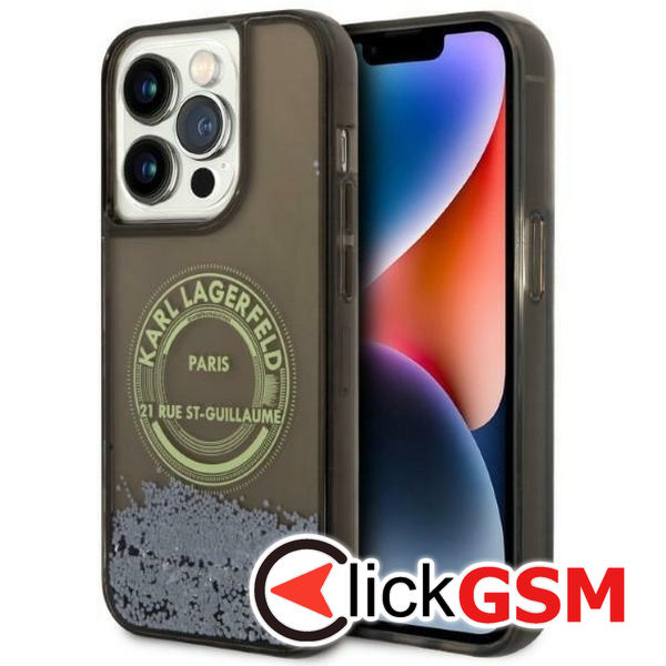 Karl Lagerfeld - Hardcase Liquid Glitter (KLHCP14LLCRSGRK) - iPhone 14 Pro - RSG