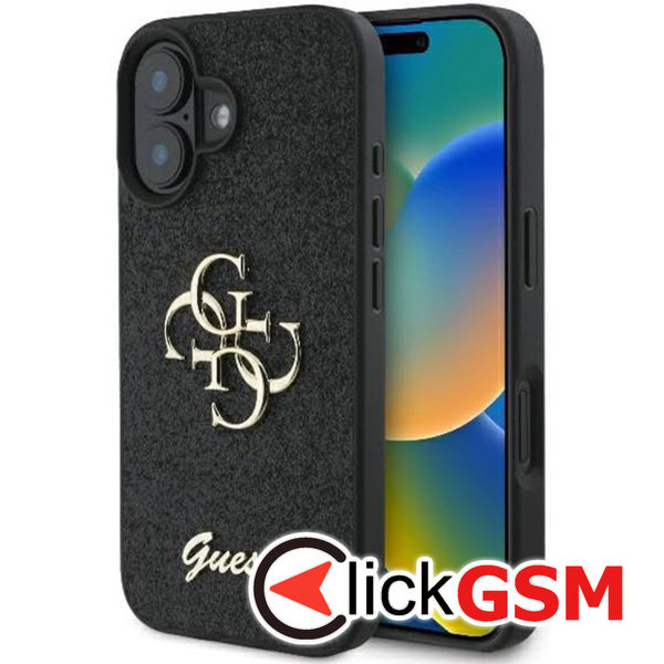 Guess - Glitter Fixed Big 4G (GUHCP16SHG4SGK) - iPhone 16 - Black