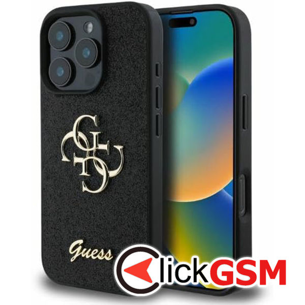 Guess - Glitter Fixed Big 4G (GUHCP16LHG4SGK) - iPhone 16 Pro - Black
