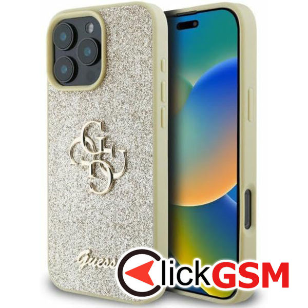 Guess - Glitter Fixed Big 4G (GUHCP16LHG4SGD) - iPhone 16 Pro - Gold