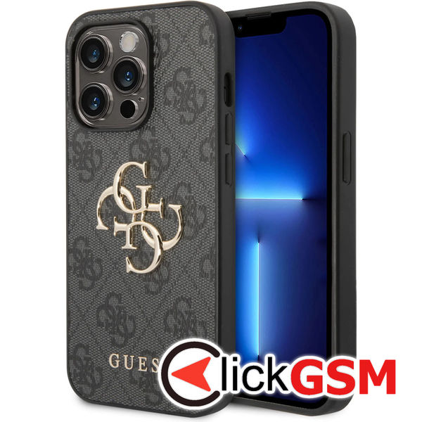 Guess - Hardcase 4G Big Metal Logo (GUHCP15L4GMGGR) - iPhone 15 Pro - Grey