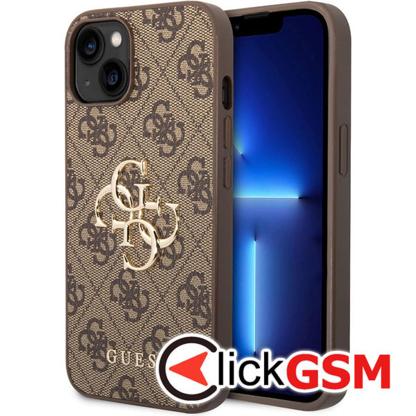 Guess - Hardcase 4G Big Metal Logo (GUHCP15M4GMGBR) - iPhone 15 Plus - Brown