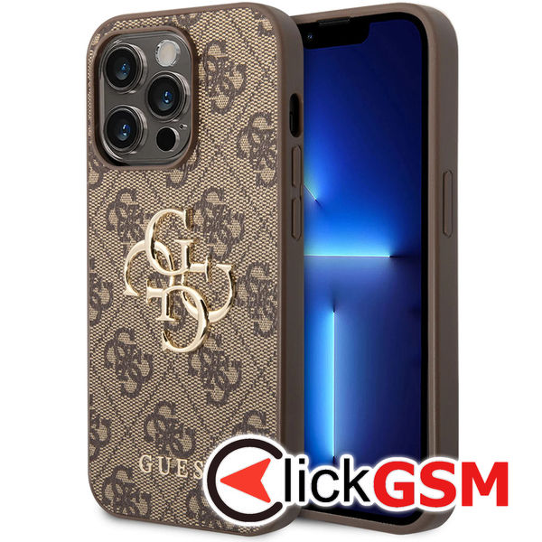 Guess - Hardcase 4G Big Metal Logo (GUHCP15X4GMGBR) - iPhone 15 Pro Max - Brown