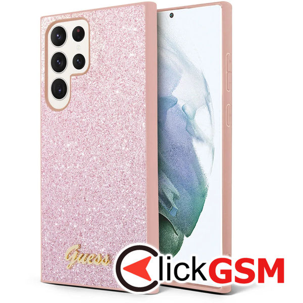 Guess - Glitter Script (GUHCS24LHGGSHP) - Samsung Galaxy S24 Ultra - Pink