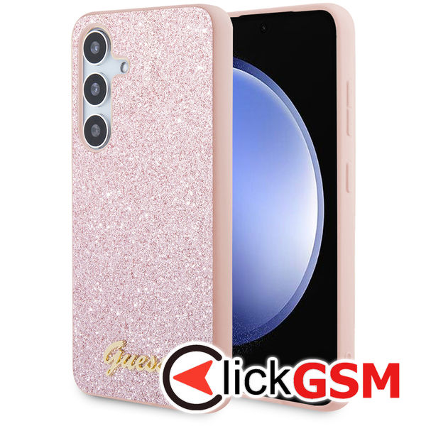 Guess - Glitter Script (GUHCS24MHGGSHP) - Samsung Galaxy S24 Plus - Pink
