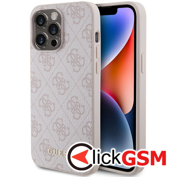 Guess - Hardcase 4G Metal Gold Logo (GUHCP15XG4GFPI) - iPhone 15 Pro Max - Pink