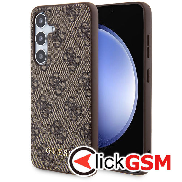 Guess - Hardcase 4G Metal Gold Logo (GUHCS24MG4GFBR) - Samsung Galaxy S24 Plus - Brown