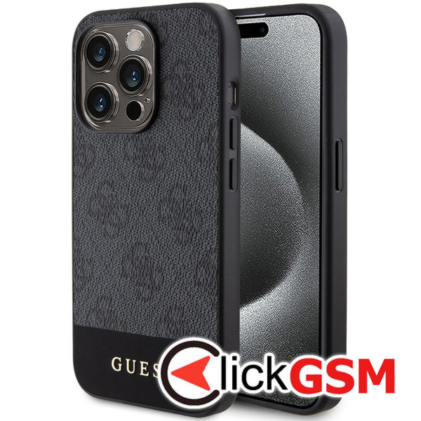 Guess - Hardcase 4G Stripe Collection (GUHCP15LG4GLGR) - iPhone 15 Pro - Grey