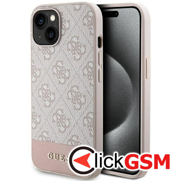 Guess - Hardcase 4G Stripe Collection (GUHCP15SG4GLPI) - iPhone 15 - Pink