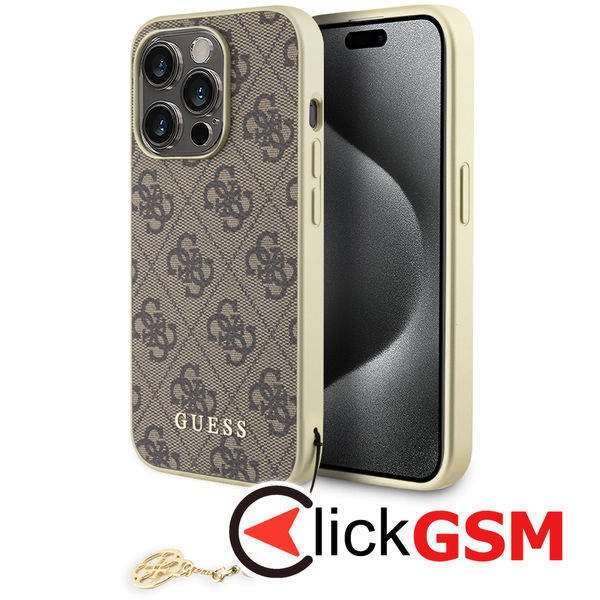 Guess - Hardcase 4G Charms Collection (GUHCP15LGF4GBR) - iPhone 15 Pro - Brown