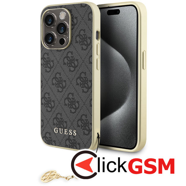 Guess - Hardcase 4G Charms Collection (GUHCP15XGF4GGR) - iPhone 15 Pro Max - Grey