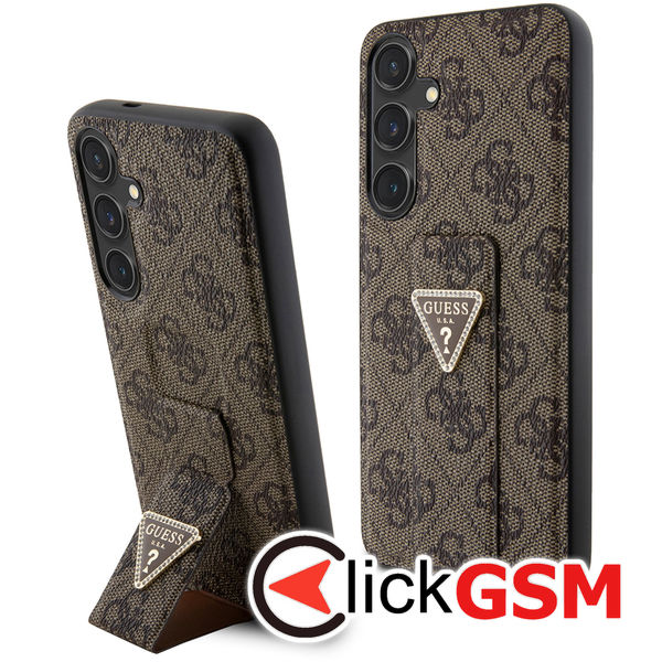 Guess - Grip Stand 4G Triangle Strass (GUHCS24SPGS4TDW) - Samsung Galaxy S24 - Brown
