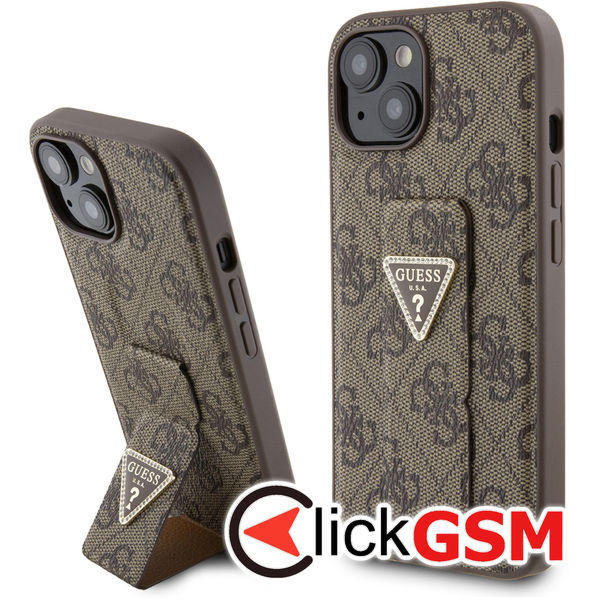 Guess - Grip Stand 4G Triangle Strass (GUHCP15SPGS4TDW) - iPhone 15 - Brown