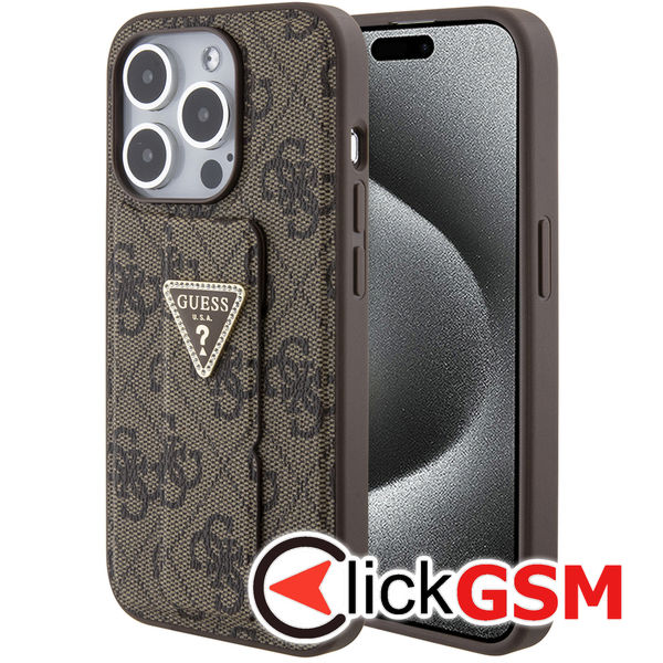 Guess - Grip Stand 4G Triangle Strass (GUHCP15XPGS4TDW) - iPhone 15 Pro Max - Brown