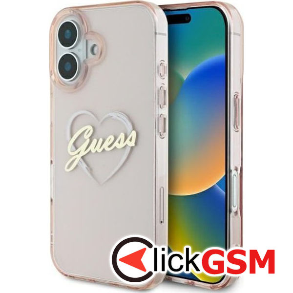 Guess - Hardcase IML Heart (GUHCP16SHCHGSPP) - iPhone 16 - Pink