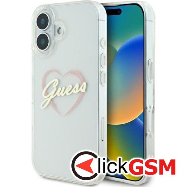 Guess - Hardcase IML Heart (GUHCP16SHCHGSPT) - iPhone 16 - Clear