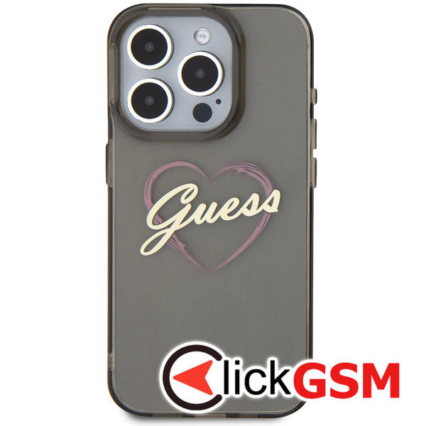 Guess - Hardcase IML Heart (GUHCP16XHCHGSPK) - iPhone 16 Pro Max - Black