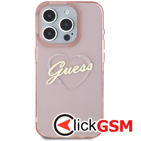 Guess - Hardcase IML Heart (GUHCP16XHCHGSPP) - iPhone 16 Pro Max - Pink