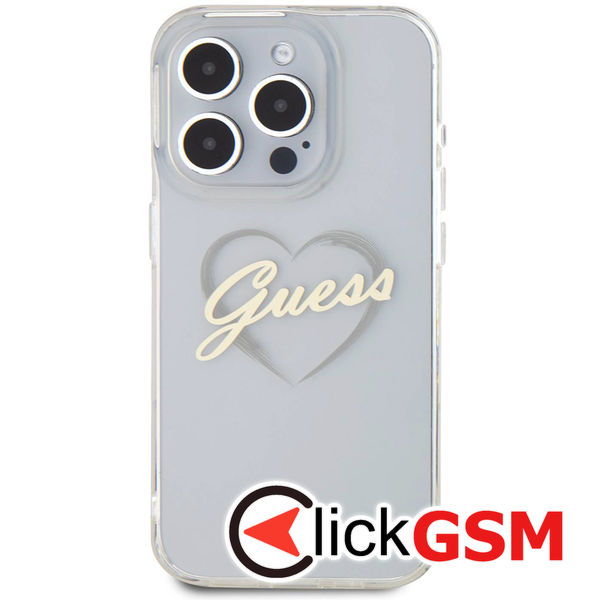 Guess - Hardcase IML Heart (GUHCP16XHCHGSPT) - iPhone 16 Pro Max - Clear