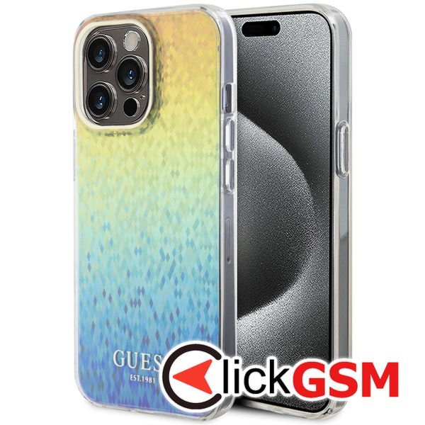 Guess - Hardcase IML Faceted Mirror Disco Iridescent (GUHCP15XHDECMI) - iPhone 15 Pro Max - Multicolour