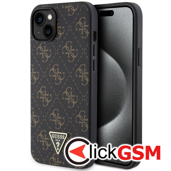 Guess - Hardcase 4G Triangle Metal Logo (GUHCP15MPG4GPK) - iPhone 15 Plus - Black