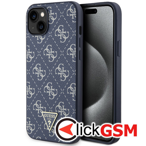 Guess - Hardcase 4G Triangle Metal Logo (GUHCP15MPG4GPB) - iPhone 15 Plus - Blue