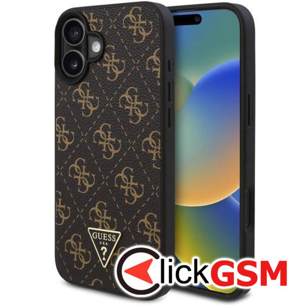 Guess - Hardcase 4G Triangle Metal Logo (GUHCP16MPG4GPK) - iPhone 16 Plus - Black