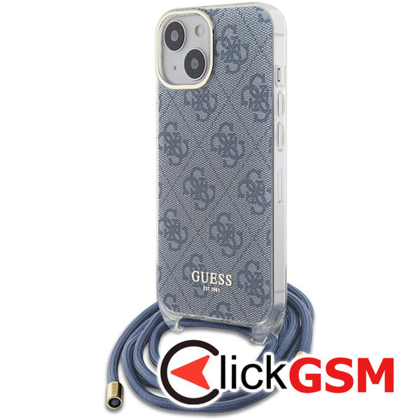 Guess - Crossbody Cord 4G Print (GUHCP15SHC4SEB) - iPhone 15 - Blue