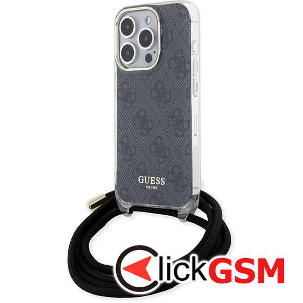 Guess - Crossbody Cord 4G Print (GUHCP15LHC4SEK) - iPhone 15 Pro - Black