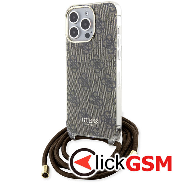 Guess - Crossbody Cord 4G Print (GUHCP15LHC4SEW) - iPhone 15 Pro - Brown