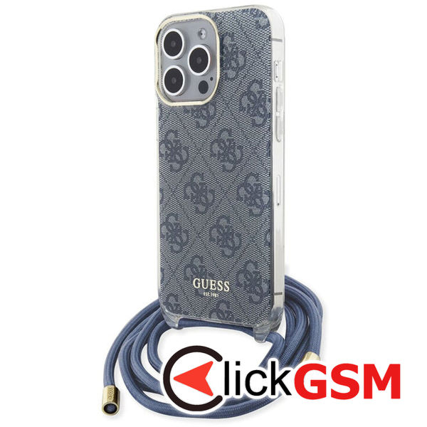 Guess - Crossbody Cord 4G Print (GUHCP15LHC4SEB) - iPhone 15 Pro - Blue