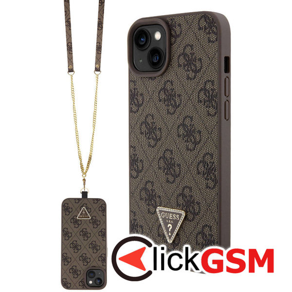 Guess - Crossbody 4G Metal Logo (GUHCP15MP4TDSCPW) - iPhone 15 Plus - Brown
