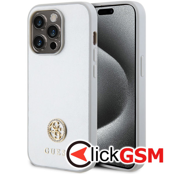 Guess - Strass Metal Logo (GUHCP15LPS4DGPS) - iPhone 15 Pro - Silver
