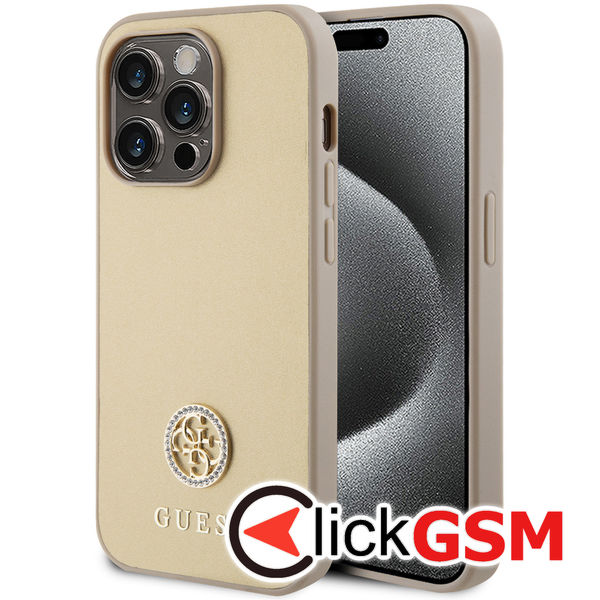 Guess - Strass Metal Logo (GUHCP15XPS4DGPD) - iPhone 15 Pro Max - Gold