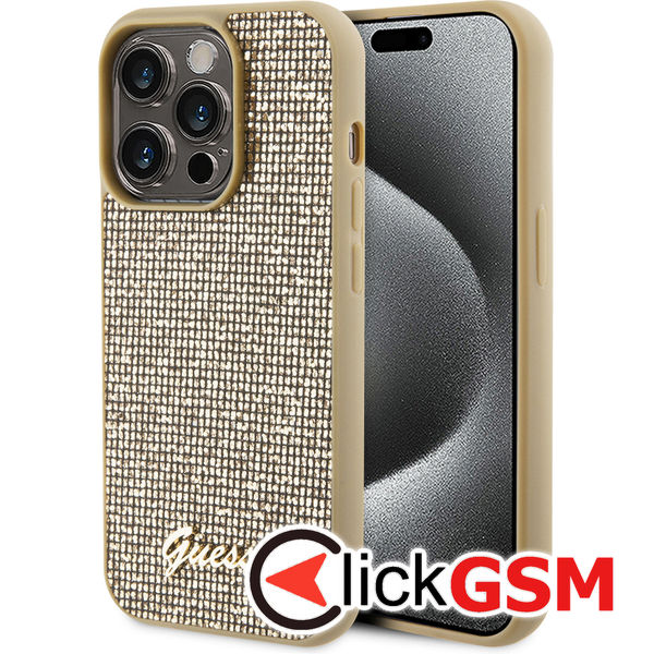Guess - Disco Metal Script (GUHCP15LPMSDGSD) - iPhone 15 Pro - Gold